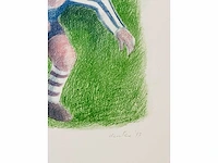 Onleesbaar getekend - 'voet-ballet' - kleurenzeefdruk - afbeelding 2 van  11