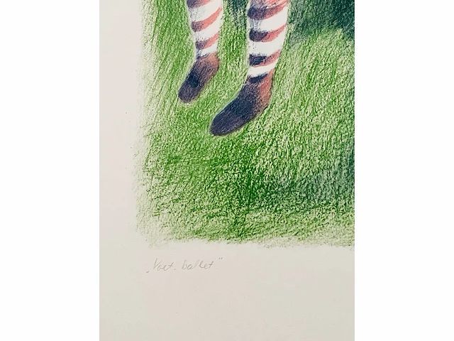 Onleesbaar getekend - 'voet-ballet' - kleurenzeefdruk - afbeelding 3 van  11