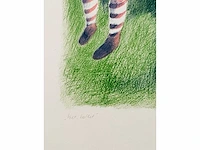 Onleesbaar getekend - 'voet-ballet' - kleurenzeefdruk - afbeelding 3 van  11