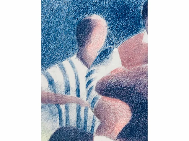 Onleesbaar getekend - 'voet-ballet' - kleurenzeefdruk - afbeelding 11 van  11