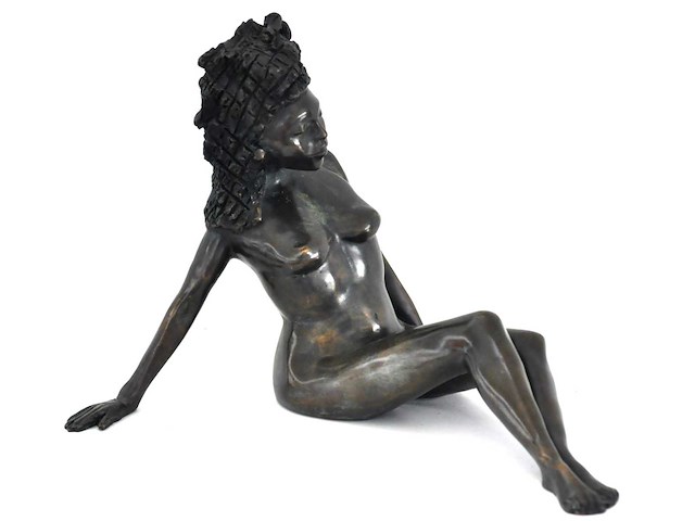 Onleesbaar getekend ig - bronzen sculptuur - afbeelding 1 van  8