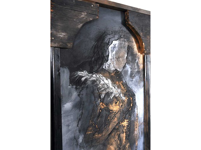 Onleesbaar signatuur - 3 gratiën - gemengde techniek - 126x141 cm - afbeelding 6 van  14