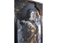 Onleesbaar signatuur - 3 gratiën - gemengde techniek - 126x141 cm - afbeelding 6 van  14