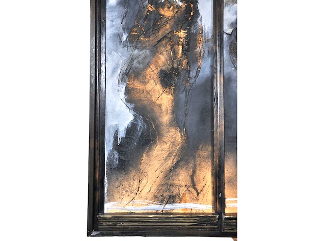 Onleesbaar signatuur - 3 gratiën - gemengde techniek - 126x141 cm - afbeelding 13 van  14