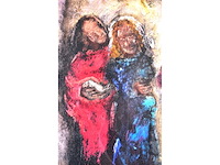 Onleesbaar signatuur - gemengde techniek - acryl op papier - afbeelding 5 van  7