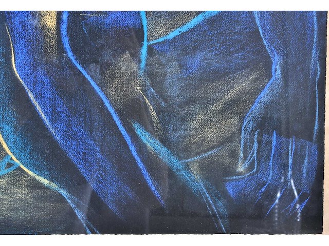 Onleesbaar signatuur - mannelijk naakt - pastel - afbeelding 5 van  7