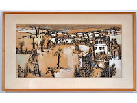 Onleesbaar signatuur - stadszicht - gemengde techniek - afbeelding 3 van  8