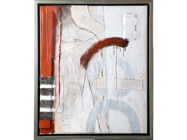 Onleesbaar signatuur - tweeluik - gemengde techniek op doek - afbeelding 2 van  6