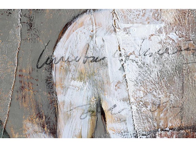 Onleesbaar signatuur - tweeluik - gemengde techniek op doek - afbeelding 4 van  6