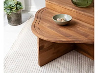 Onregelmatig gevormde houten salontafel - kastanje - afbeelding 4 van  7