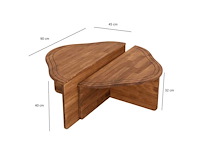 Onregelmatig gevormde houten salontafel - kastanje - afbeelding 7 van  7