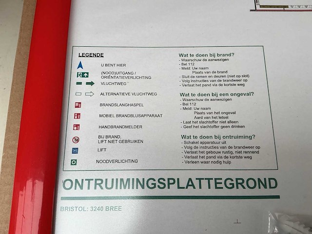 Ontruimings plattegrond bord (7x) - afbeelding 2 van  2