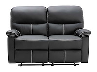 Ontspan 2-zits bank in zwarte imitatie - afbeelding 2 van  7