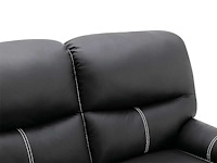 Ontspan 2-zits bank in zwarte imitatie - afbeelding 5 van  7