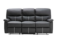 Ontspan een 3-zitter bank in zwarte imitatie - afbeelding 3 van  5