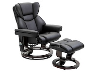 Ontspan fauteuil met massagefunctie, voetsteun, leunfunctie, kunstleer - afbeelding 3 van  8