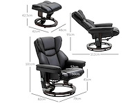 Ontspan fauteuil met massagefunctie, voetsteun, leunfunctie, kunstleer - afbeelding 4 van  8