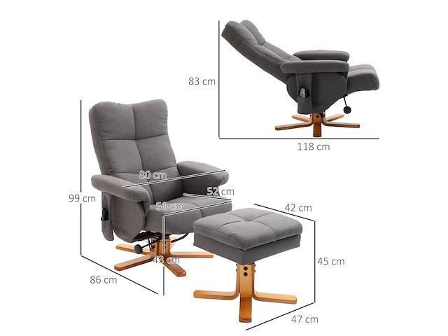 Ontspannende fauteuil met voetensteun, opbergruimte - afbeelding 4 van  7