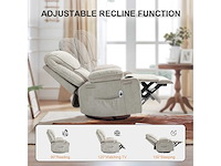 Ontspanningsstoel massagestoel met 150° handmatige leunbare rugleuning inclusief 8-punts massage en verwarmingsfunctie, 360° draaibare - afbeelding 2 van  2