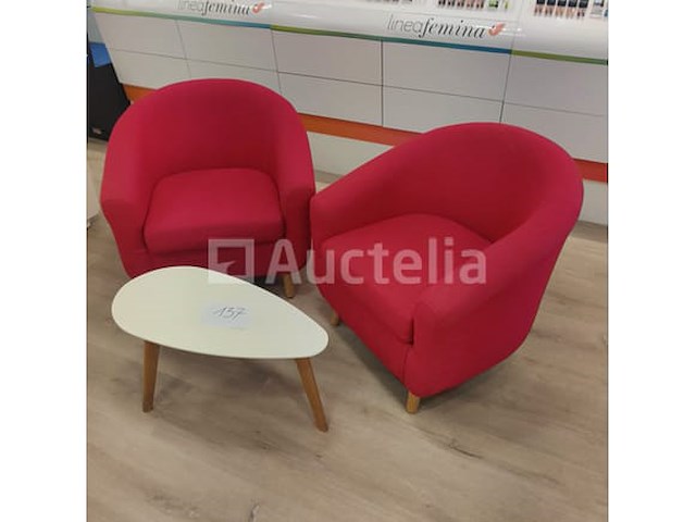 Ontvangstruimte: 2 fauteuils en salontafel - afbeelding 2 van  4