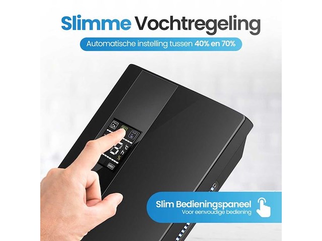 Ontvochtiger & luchtreiniger 2-in-1 – stil & energiezuinig (90w) – 2000ml watertank, uv-lamp, hygrometer & afstandsbediening – voor badkamer, slaapkamer & keuken - afbeelding 5 van  6