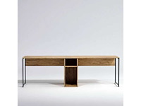 Ontwerpbureau volledig gemaakt van melamine met een eikenhouten afwerking - afbeelding 3 van  10