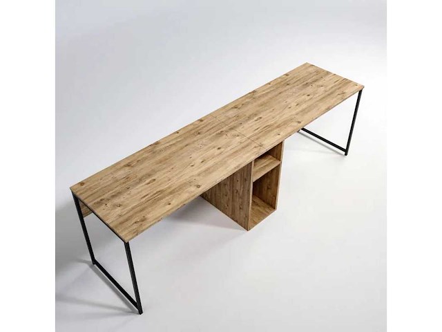 Ontwerpbureau volledig gemaakt van melamine met een eikenhouten afwerking - afbeelding 5 van  10