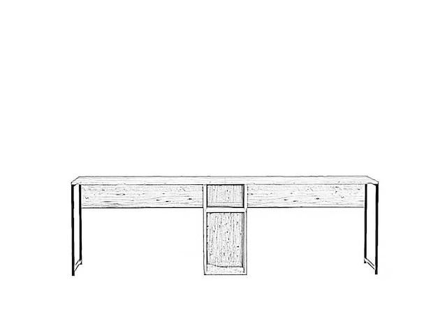 Ontwerpbureau volledig gemaakt van melamine met een eikenhouten afwerking - afbeelding 8 van  10