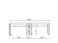 Ontwerpbureau volledig gemaakt van melamine met een eikenhouten afwerking - afbeelding 9 van  10