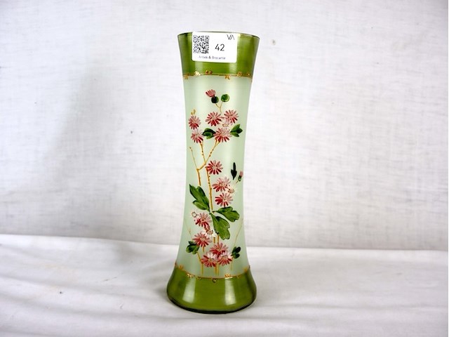 Opaline vaas handgeschilderd - afbeelding 1 van  4