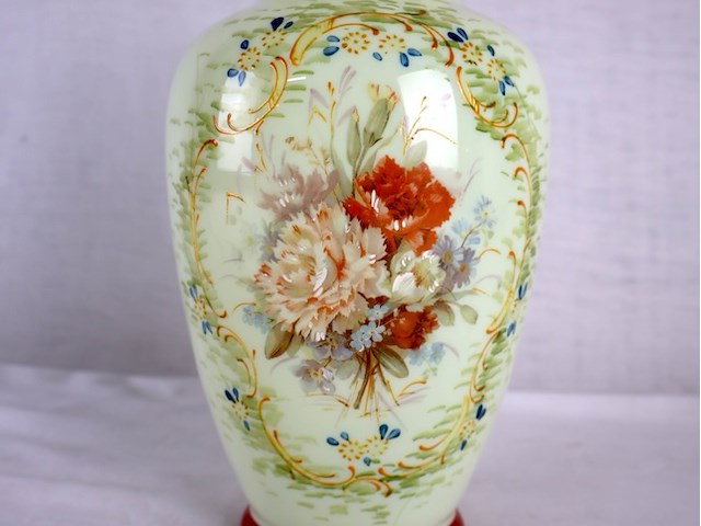 Opaline vaas handgeschilderd - afbeelding 2 van  7