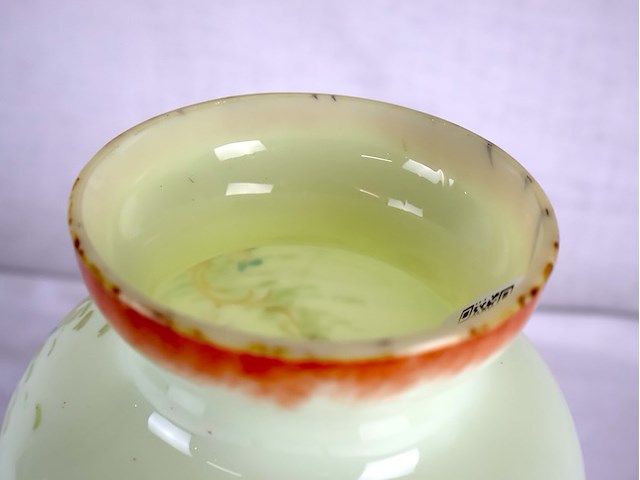 Opaline vaas handgeschilderd - afbeelding 5 van  7