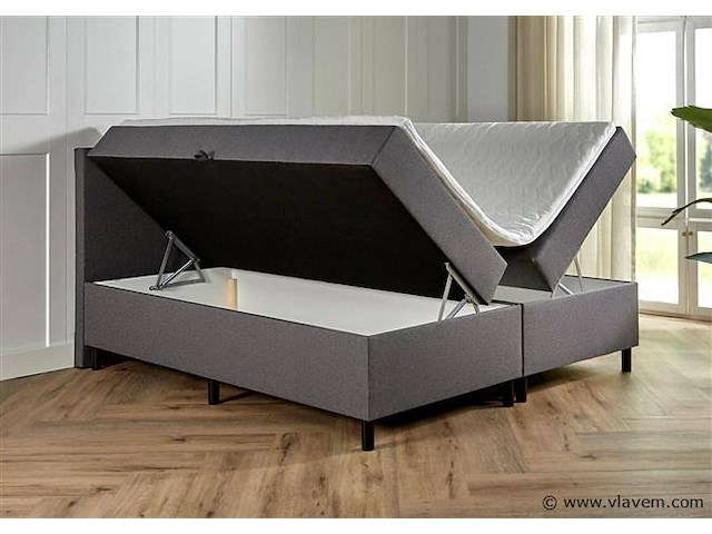 Opbergboxspring serie bologna, afmeting 140 x 200, antraciet - afbeelding 1 van  8