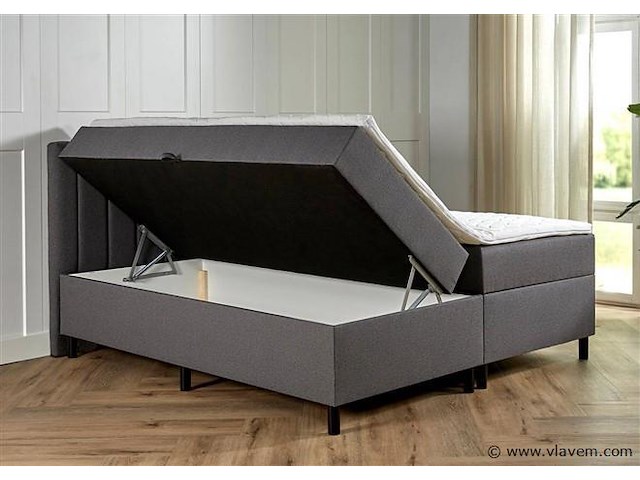 Opbergboxspring serie lausanne, afmeting 140 x 200, antraciet - afbeelding 6 van  9