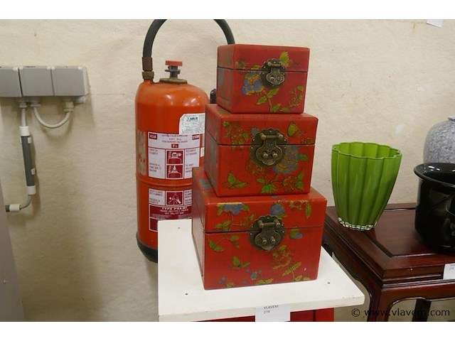 Opbergdozen met chinese tekens - afbeelding 2 van  2