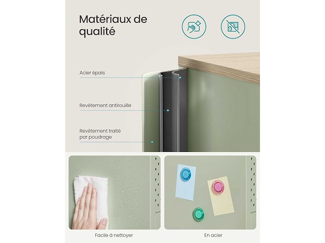 Opbergkast, dressoir, metalen, dubbele deur, magnetische sluiting - afbeelding 3 van  5