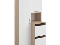 Opbergkast laundry - 92x66x184cm - 4 deuren - eikdecor/wit - afbeelding 1 van  7