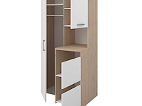 Opbergkast laundry - 92x66x184cm - 4 deuren - eikdecor/wit - afbeelding 2 van  7