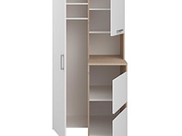 Opbergkast laundry - 92x66x184cm - 4 deuren - eikdecor/wit - afbeelding 3 van  7