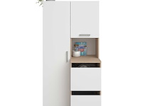 Opbergkast laundry - 92x66x184cm - 4 deuren - eikdecor/wit - afbeelding 6 van  7