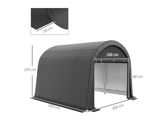 Opbergtent voor de tuin, stevig stalen frame - afbeelding 4 van  8