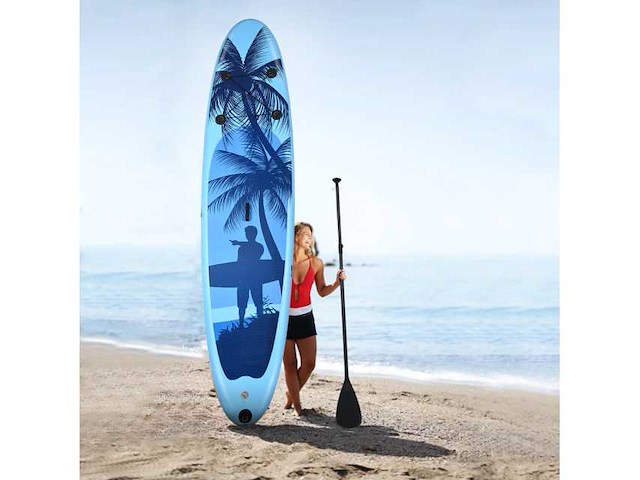 Opblaasbaar sup paddle board met tas en verstelbare peddel voor volwassenen - afbeelding 2 van  7