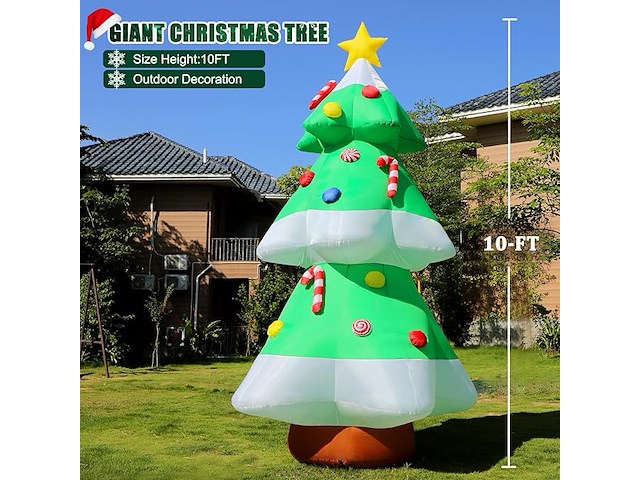 Opblaasbare kerstboom met ledverlichting (3m) - afbeelding 4 van  5