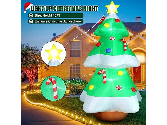 Opblaasbare kerstboom met ledverlichting (3m) - afbeelding 5 van  5