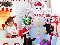 Opblaasbare sneeuwpop van 180 cm met pinguïns en cadeautjes - afbeelding 2 van  5