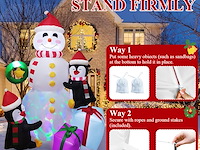 Opblaasbare sneeuwpop van 180 cm met pinguïns en cadeautjes - afbeelding 5 van  5