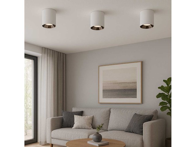 Opbouwarmatuur gu10 fitting– cilindrisch – wit / bruin (x20) - afbeelding 1 van  2