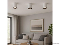 Opbouwarmatuur gu10 fitting– cilindrisch – wit / bruin (x20) - afbeelding 1 van  4