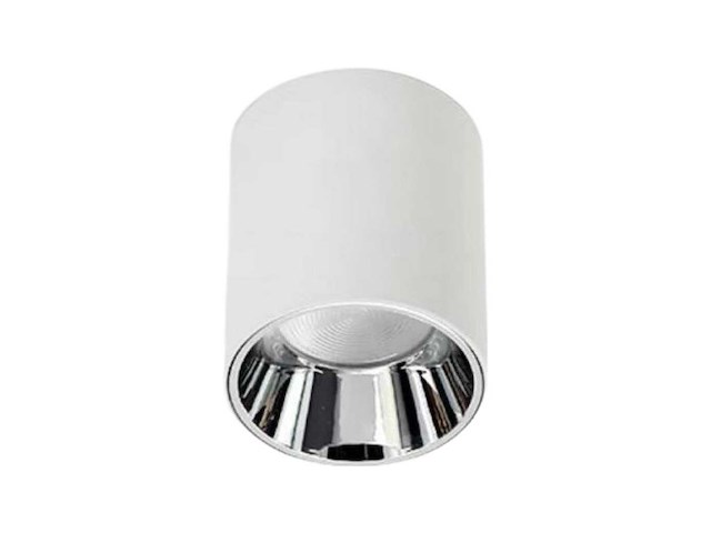 Opbouwarmatuur gu10 fitting– cilindrisch – wit / chroom (x10) - afbeelding 2 van  2