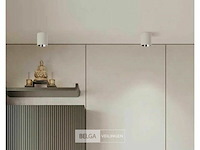 Opbouwarmatuur gu10 fitting– cilindrisch – wit / chroom (x10) - afbeelding 1 van  4